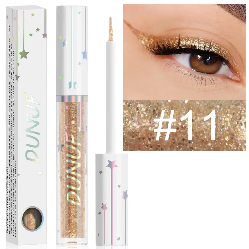 Diamond Blue Sequins Eyeliner Glitter Shiny Brighten Lying Silkworm Makeup Highlight Liquid Eye Liners Pigment Green Silver Gold — image 17