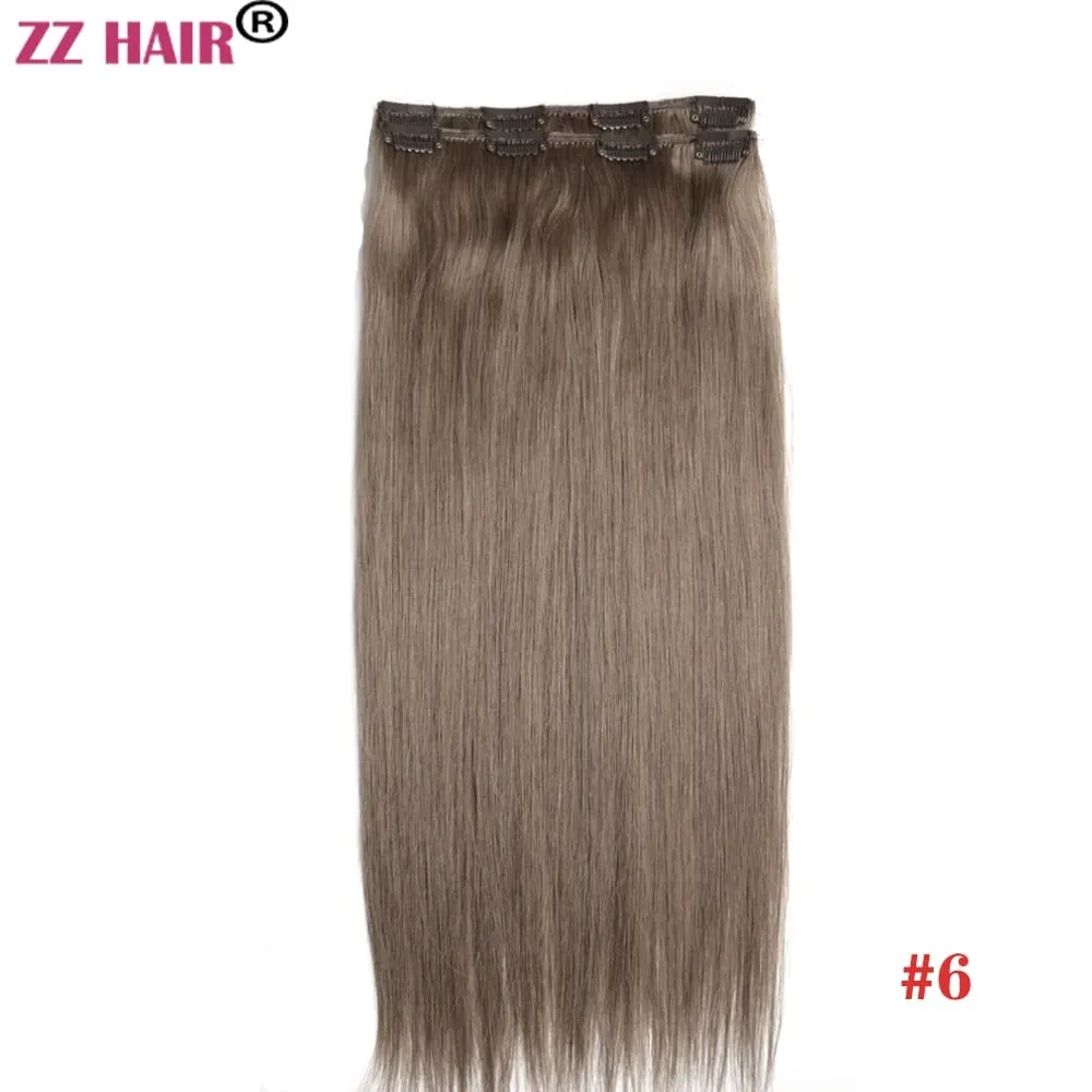 100% Human Remy Hair Extensions 16"-28" 2pcs Set 100g-200g 2x20cm Clips-in Two Pieces Natural Straight