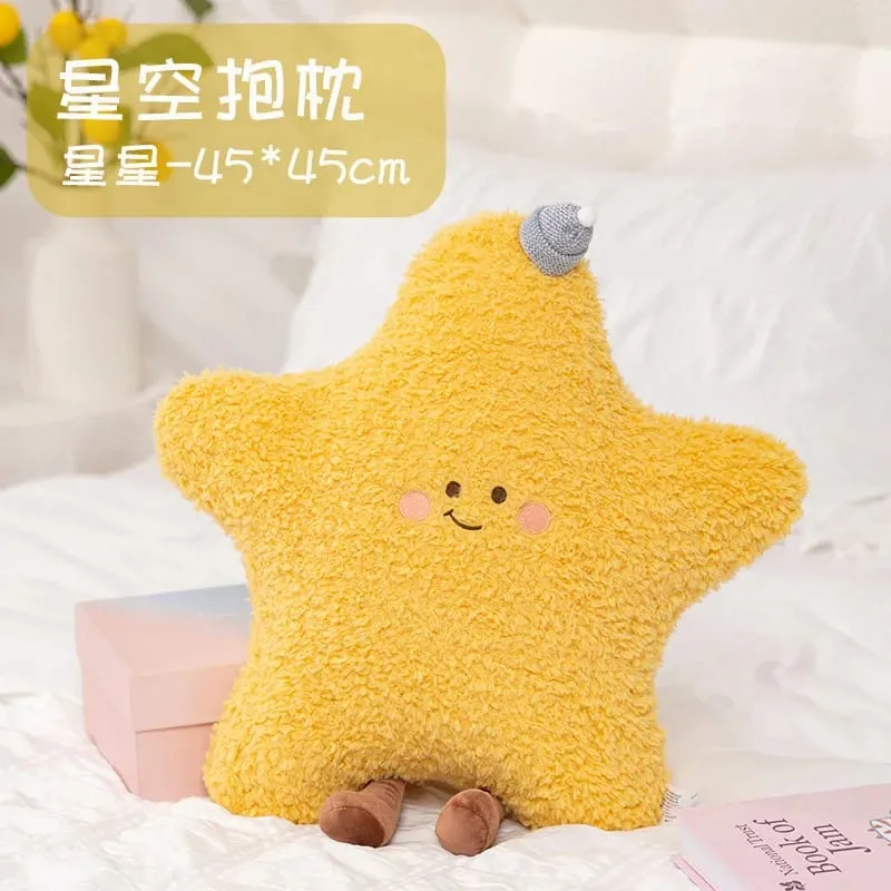 Soft Starry Sky Pillow Cute Rainbow Moon Star Plush Pillow Creative Sun Cloud Pillow Cushion Sleep Companion Pillow Home Decor — image 14