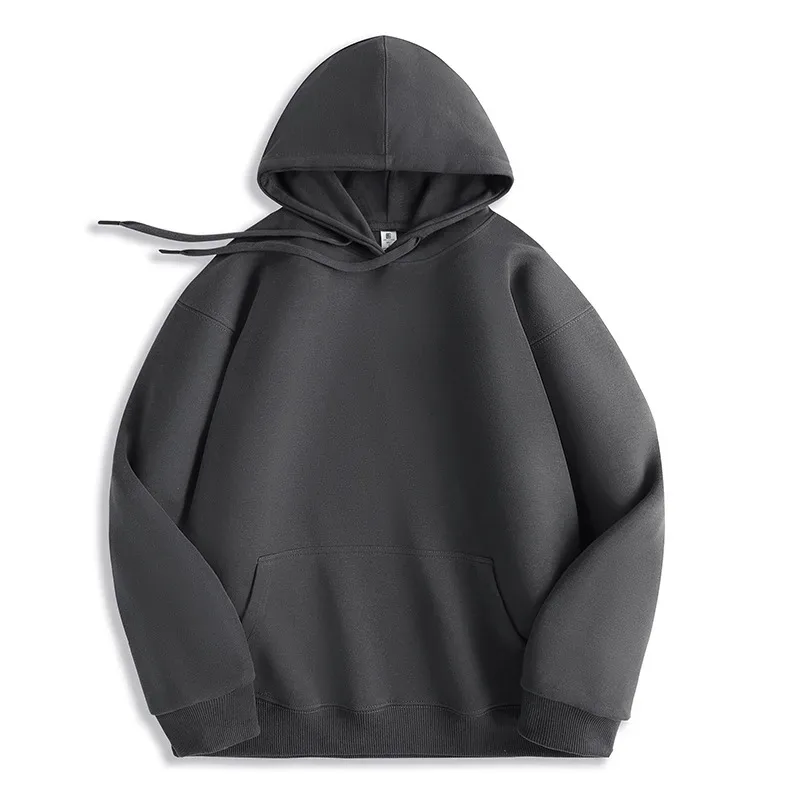 Customized Your Brand Logo DIY Design 600GSM Mens Hoodies High-quality Women Sweatshirt Solid Color Cotton Loose Streetwear — image 40