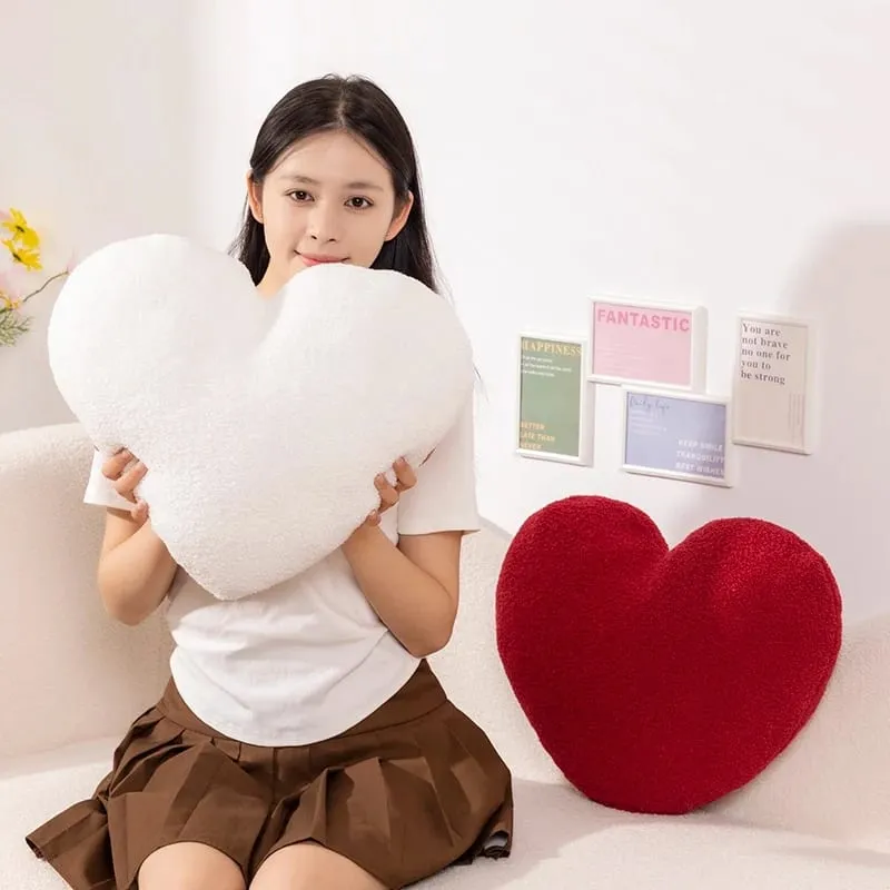 Red Love Heart Shape Throw Pillow Cushion Stuffed Plush Doll Kids Toy Lover Gift Sofa Car Home Decor Wedding Party Decoration
