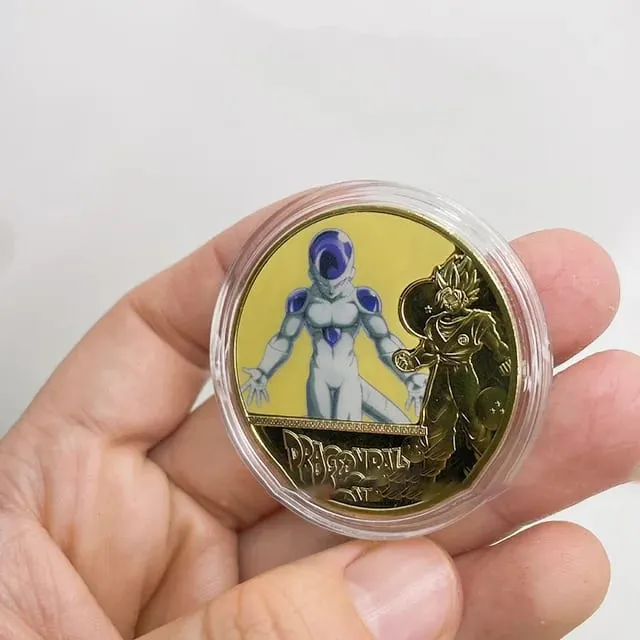 Dragon Ball Gold Plated Gold Coin Son Goku Vegeta Commemorative Coins Children Classic Anime Peripherals Collection Toy Souvenir