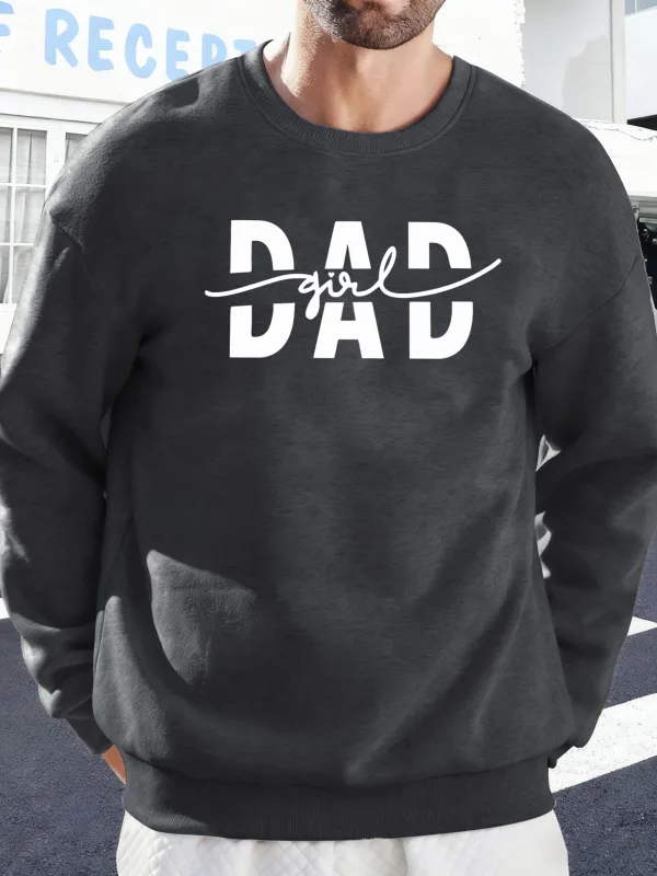 Papà Ragazza Lettera Creatività Stampa Pullover Uomo Autunno Felpe calde Felpe con cappuccio in pile oversize Morbido Casual Streetwear Uomo