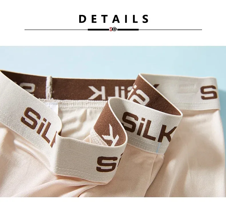 SuyaDream MEN Boxer Shorts 100%Natural Silk Healthy Solid Panties Natural Fabric Underwear — image 8