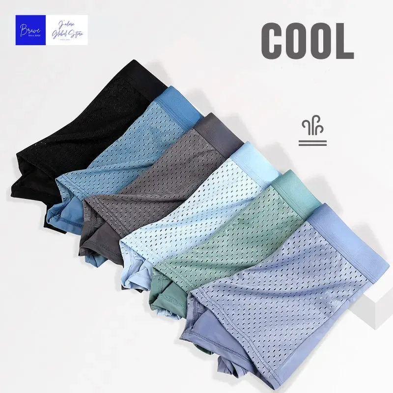 Clearance Men's Ice Silk Mesh Boxer Briefs Random Style Trunks Breathable Quick-Dry Sports Underwear Boxershorts Boys Underwear — image 3