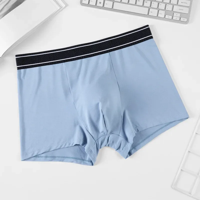 Mens Modal Boxer Shorts Seamless Seperation Bullet Pouch Soft Panties Large Size Breathable Underpants Comfortable Underwear