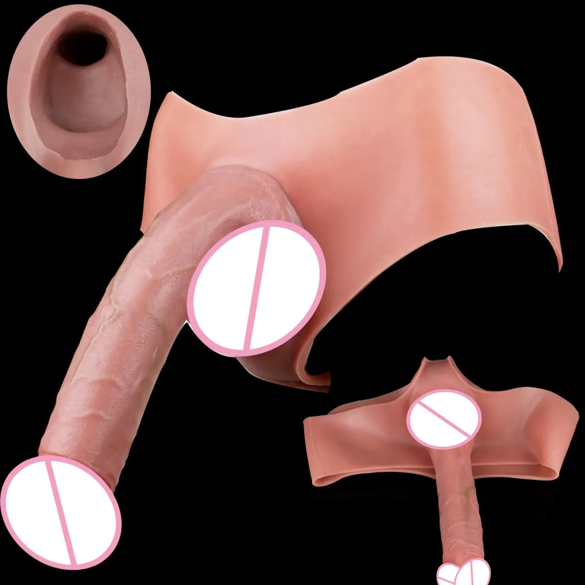 Mandlige Strap-On Long Hollow Dildo Ultra Realistic Penis Extend Sleeve Bukser насадка на член Mandlige Cock Cover Sexlegetøj — image 1