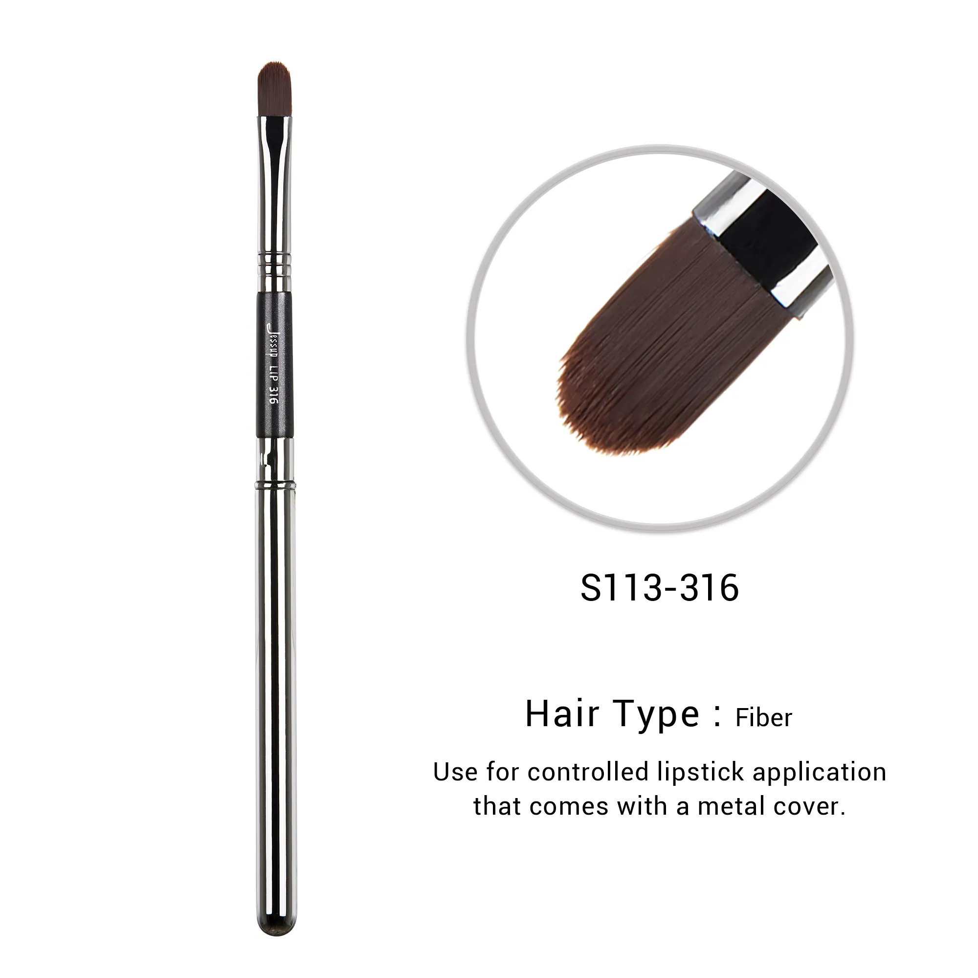 Jessup Lip Brush Professional Lip Makeup Brushes for Lipstick Streak-Free Application Small Tongue Shape Contour Define Lips — image 4