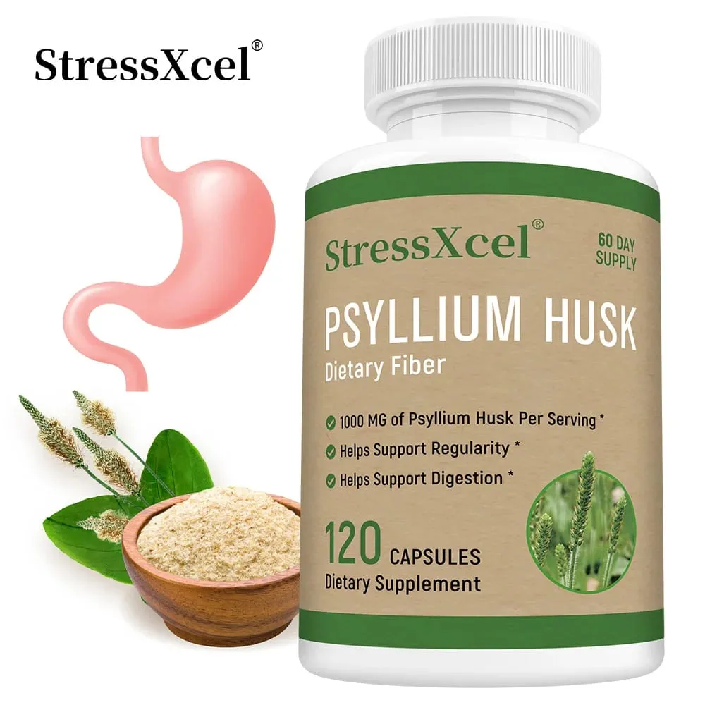 Psyllium Husk - naturliga lösliga fibrer bra för tarmhälsan Rengöring Detox stöder matsmältningssystemets hälsotillskott — image 1
