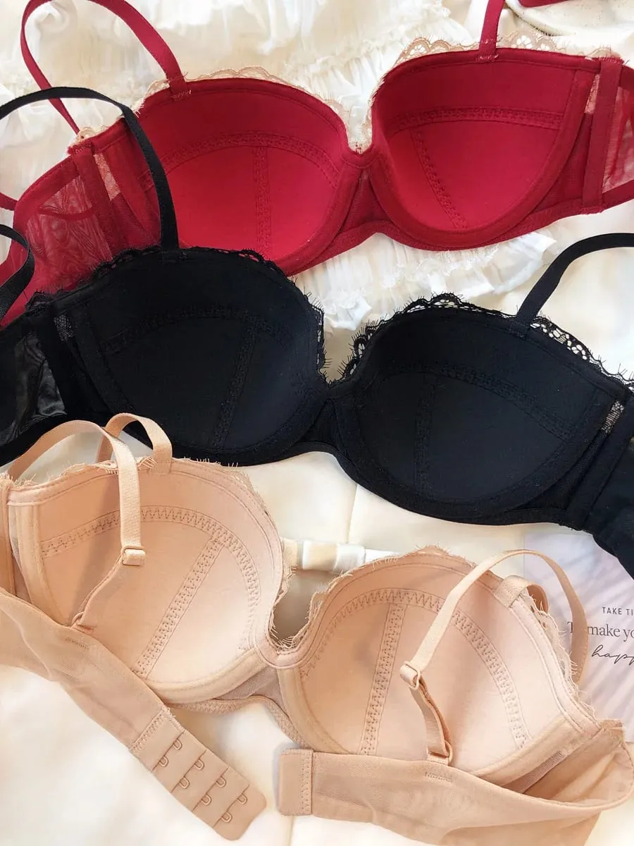 Luxury Lingerie Set for Women Lace Sexy 1/2 Thin Cup Push Up Bra Summer Seamless Comfort Intimates Underwear and Panties Sets — image 3