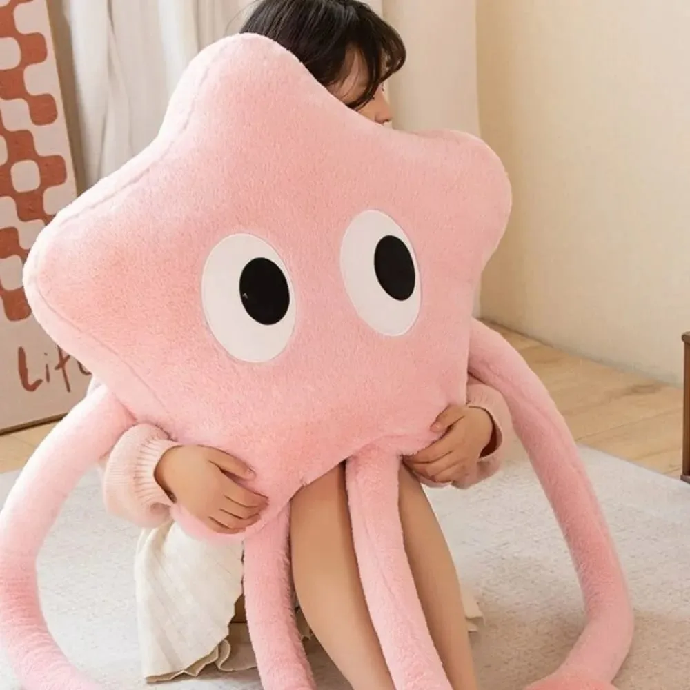 Aranyos 110 cm-es csillag plüss párna plüss puha tömött párna díszpárna lakberendezés
