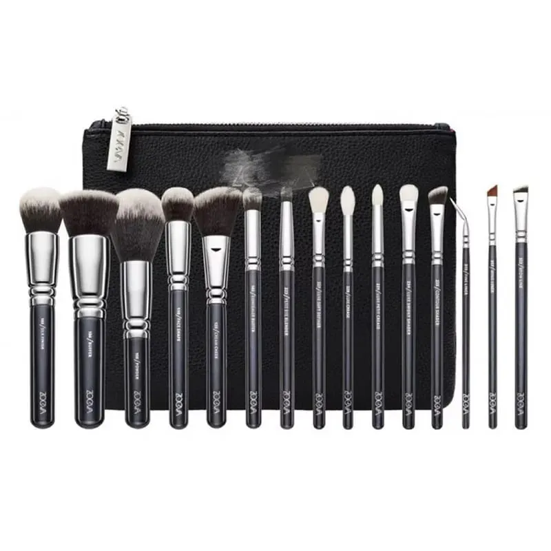 15 Brown/Black Brushes Loose Powder Blusher Eye Shadow Eyebrow High Gloss Makeup Brush — image 2