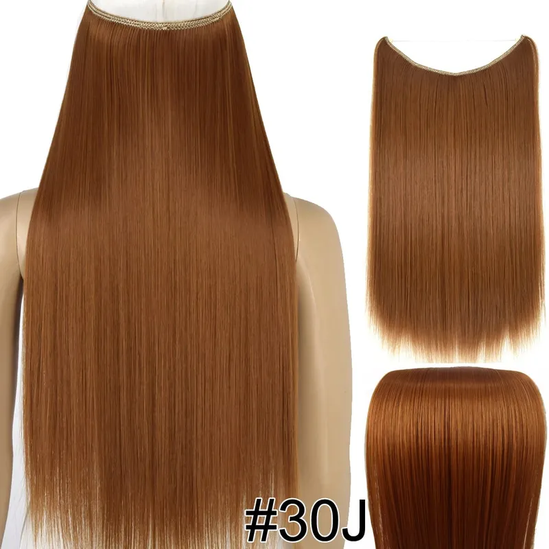Synthetic Heat Resistant Hair Silky Straight Elasticity Invisible Wire Hair Extensions 8006 — image 28