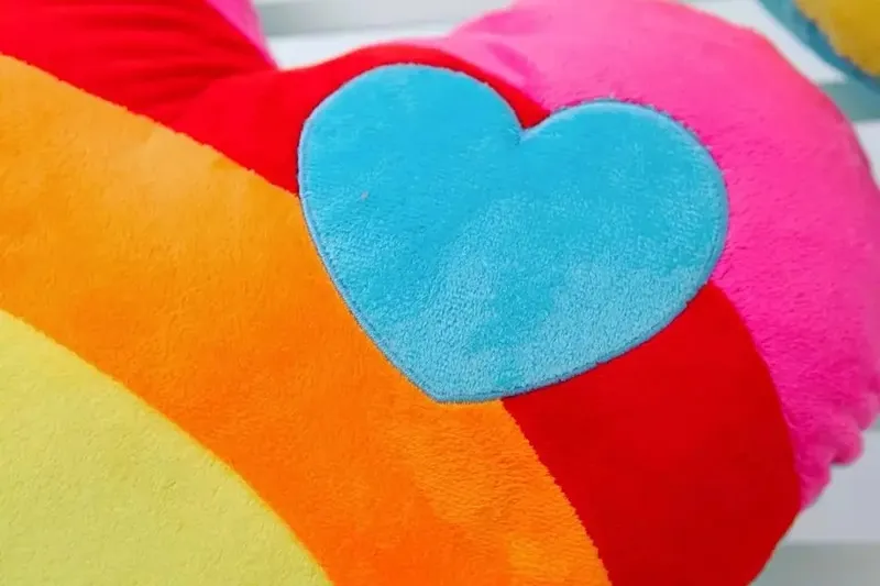 40x35cm Rainbow Heart Plush Pillow Stuffed Colorful Sweet Cushion Sofa Chair Home Decoration Halloween's Day Gift — image 9