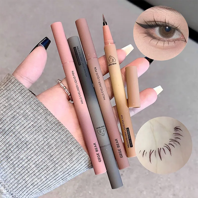 Waterproof Quick Dry Liquid Eyeliner Pen Ultra-fine Matte Black Brown Lasting Lying Silkworm Eyeliner Pencil Natural Eyes Makeup — image 3