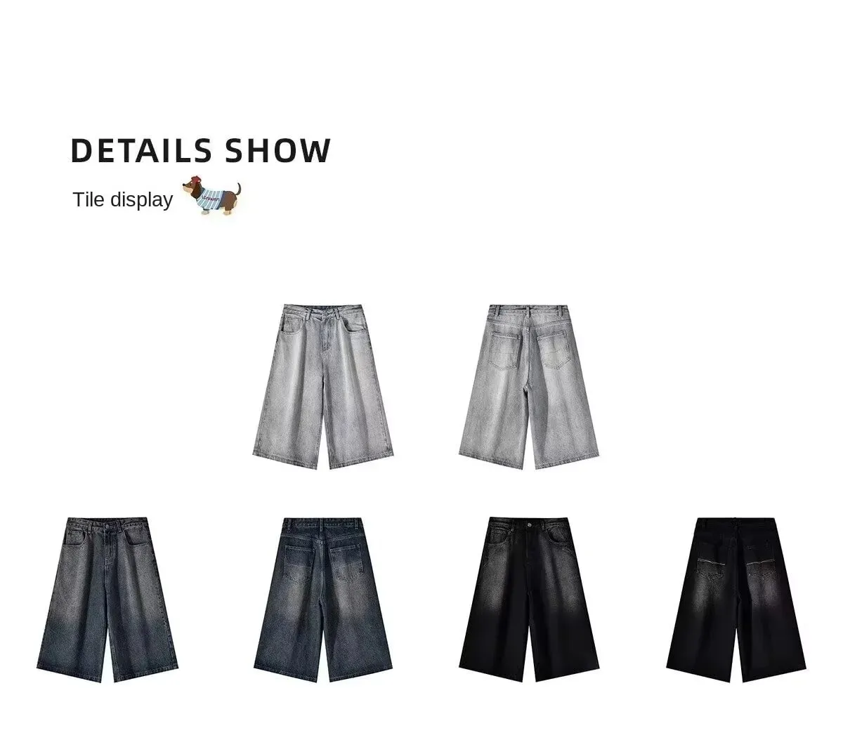 Wide-leg Seven-point Denim Shorts Men's 2025 Summer New High-end Fashion Brand Straight Casual Pants Man Jeans Y2k Clothes Baggy — image 8