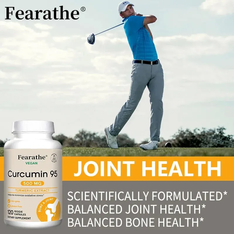 Curcumin - 95% Curcuminoids - Highly Absorbed Turmeric Supplement for Joint Health Comfort & Flexibility - 120 Capsules