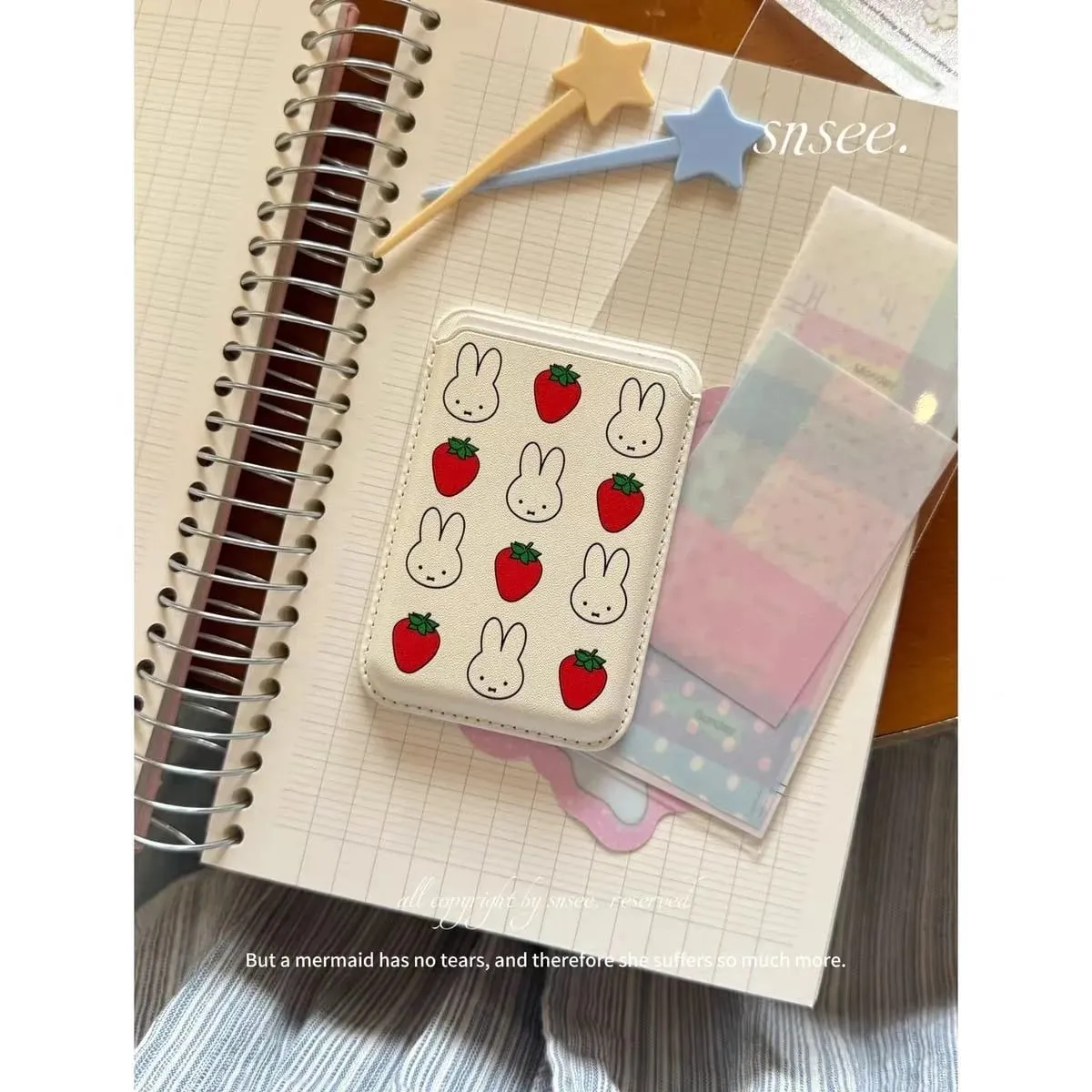Kawaii Miffy Rabbit Magnetic Card Case Cute Cartoon Line Dog/Strawberry Miffy Card Case Suitable for 16Promax 15Pro 14Plus — image 2