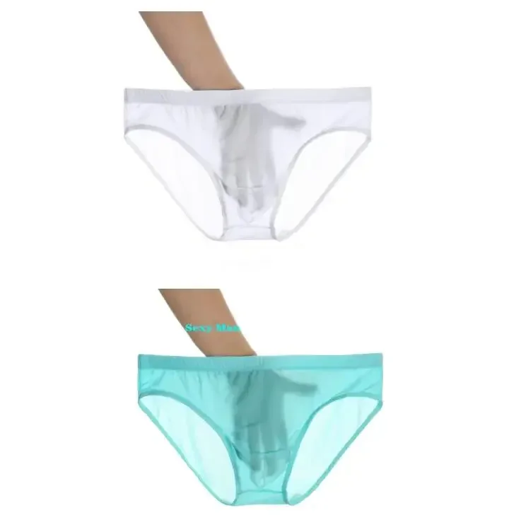 2 ADET Ultra Ince Buz Ipek Külot Erkekler Artı Boyutu M-4XL Düz Renk Gençlik Saydam Düşük Bel Nefes Seksi Erkek Külot — image 18