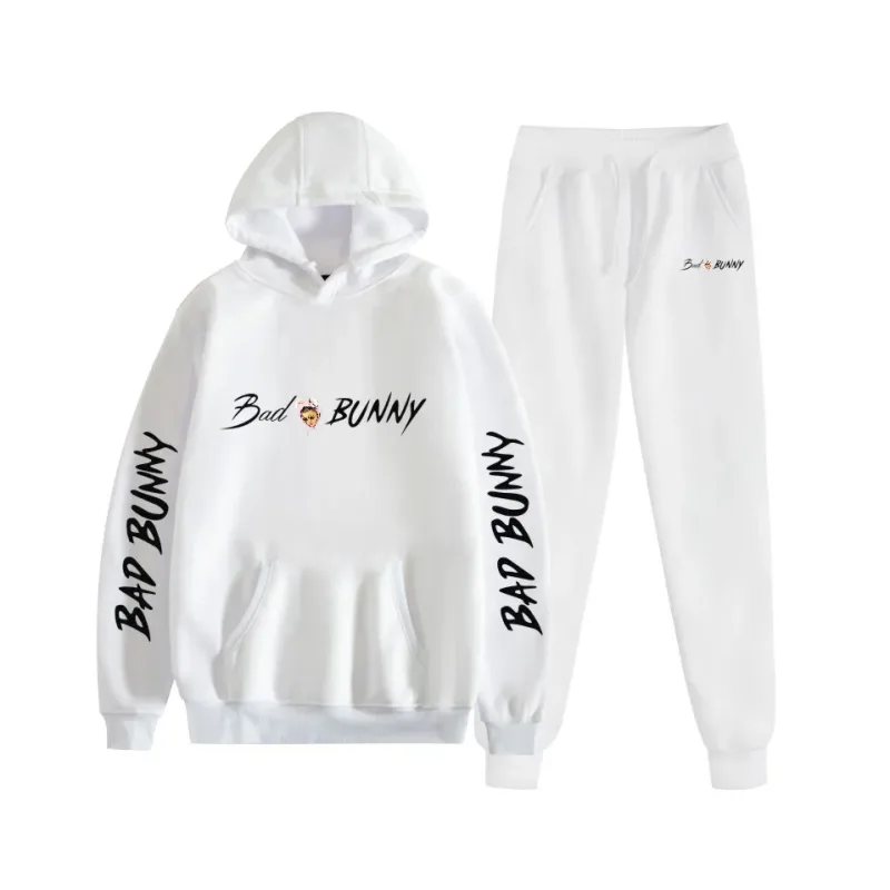 Costume Harajuku confortable imprimé mauvais lapin, sweat-shirt et pantalon de survêtement pour femmes, sweat à capuche + pantalon, ensemble 2 pièces pour garçons/filles — image 3