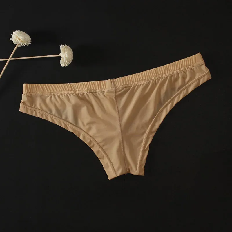 Men's Sexy Transparent Low-Waist Briefs Breathable Bulge Pouch Underpants Brief Underwear Man Panties 1pc