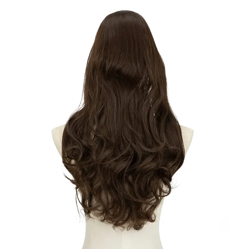 Premium Synthetic U-Part Clip In Hair Extension Long Thick Curly Natural Blonde False Heat Resistant Hair Hairpieces For Women