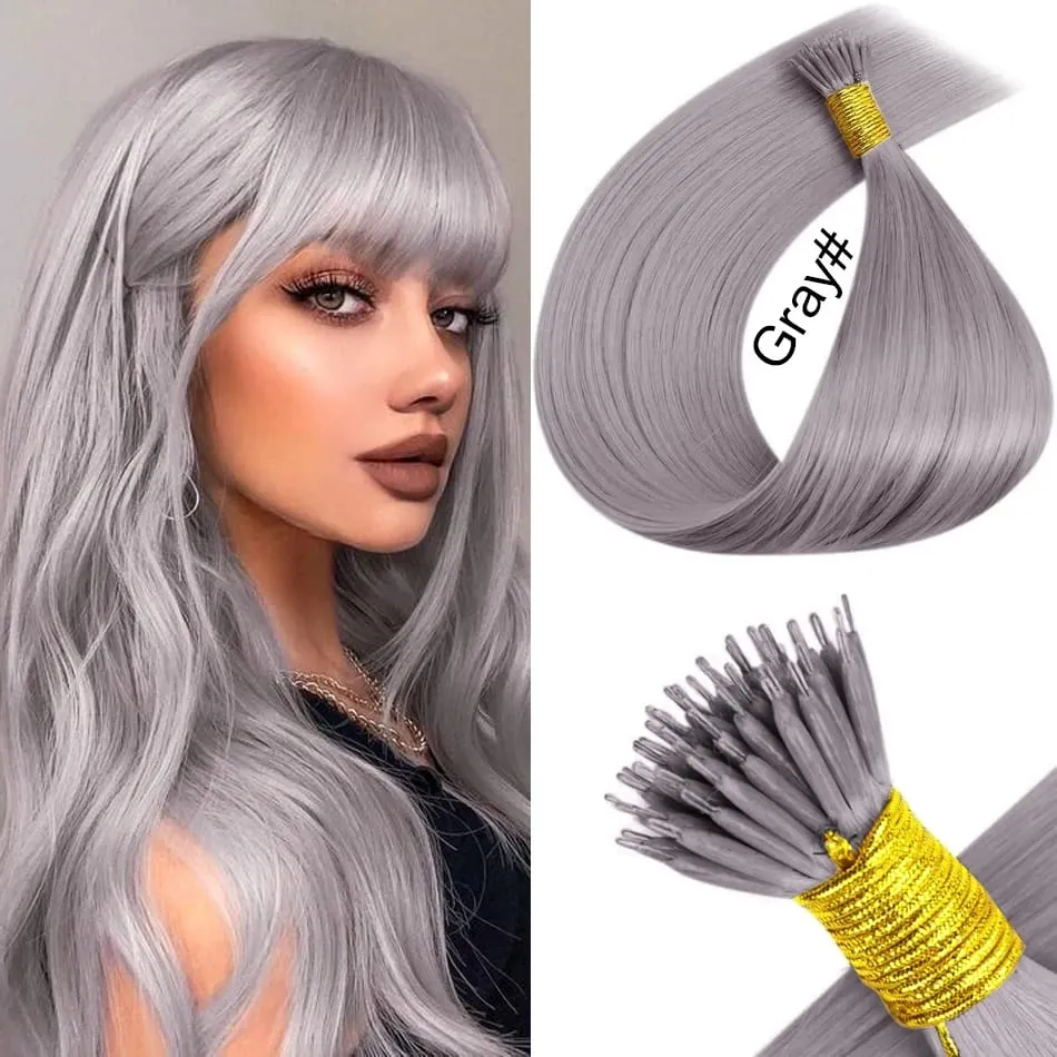 Nano Rings Hair Extension Real Human Hair Invisible Mini Silicone Beads Black Brown Blonde Microlink 100% Human Hair Extensions — image 20