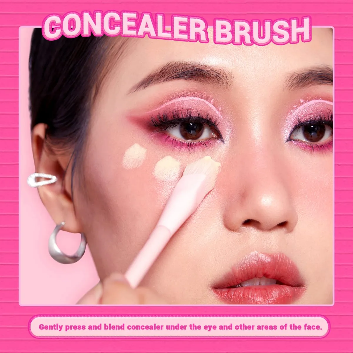 Jessup Foundation Brush and Concealer Brush Pink Makeup Brushes Set 2Pcs Premium Synthetic Face Brushes Makeup T497
