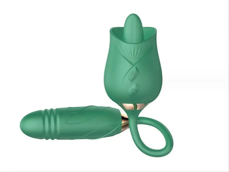 Rose-Licking Vibrator for Women Nipple Clitoral Stimulator Massager Thrusting Dildo 2 in 1 Sex Toy for Women Adult Sex Products — image 12