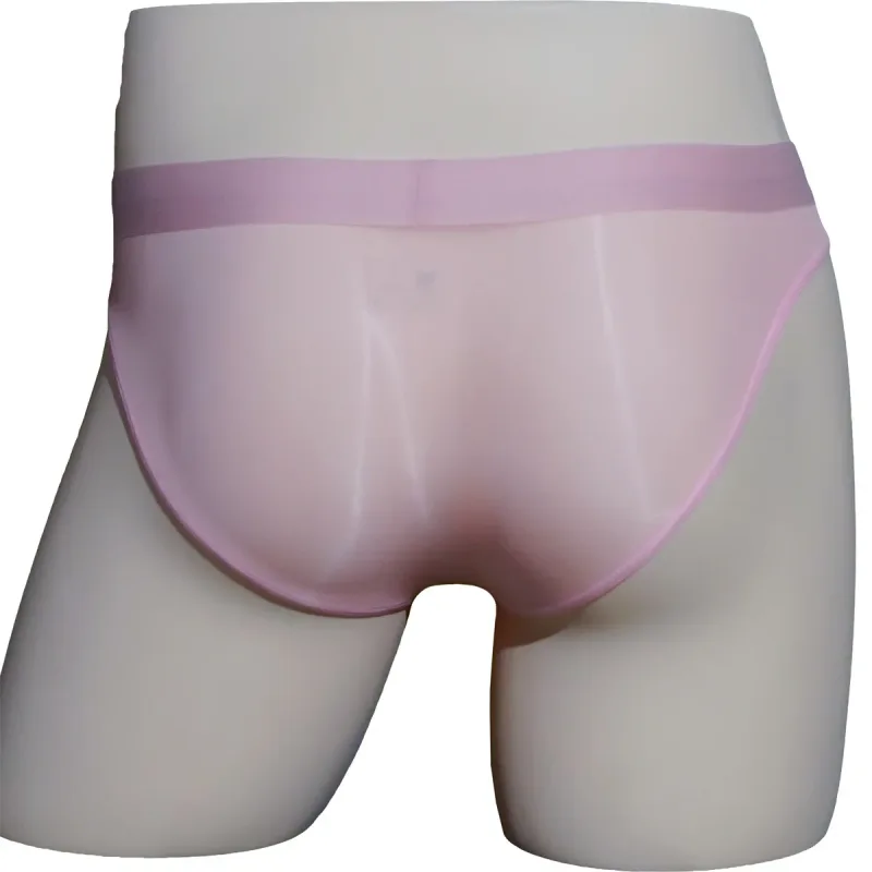 Ice Silk Briefs Men Oil Shiny Underwear Ultra Thin Traceless Underpants Transparent Smooth Bulge Pouch Panties Elastic Knicker — image 8