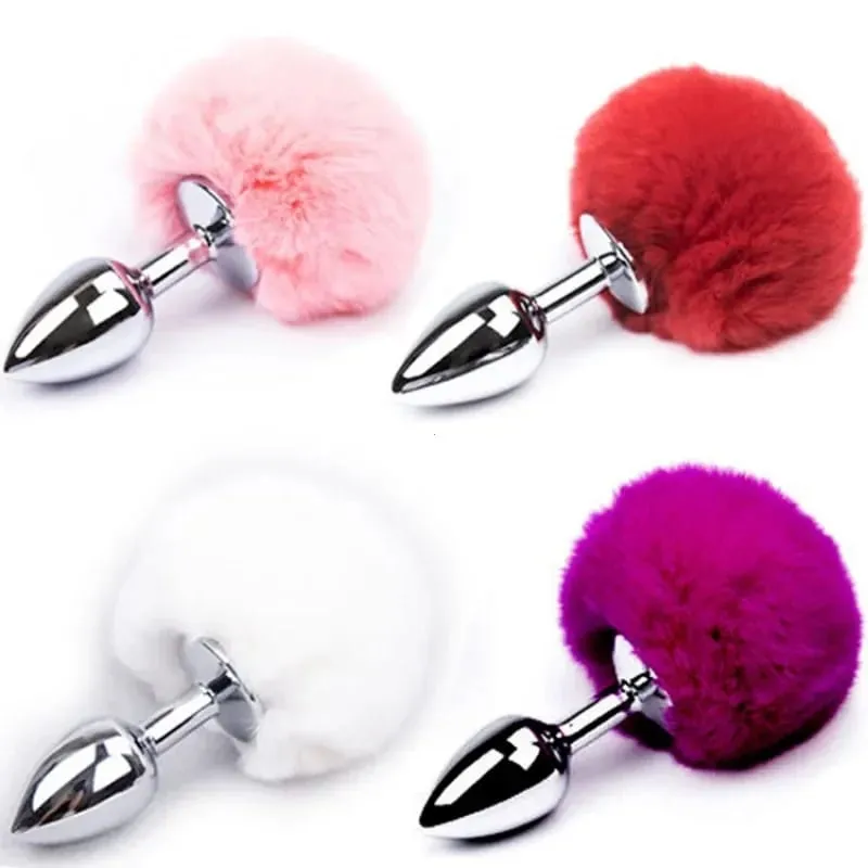 Anal Plug Stainless Steel Rabbit Tail Erotic Dildo Smooth Butt Plug Tail Anus Sex Shop Adults Games Sex Toys for Woman — image 3