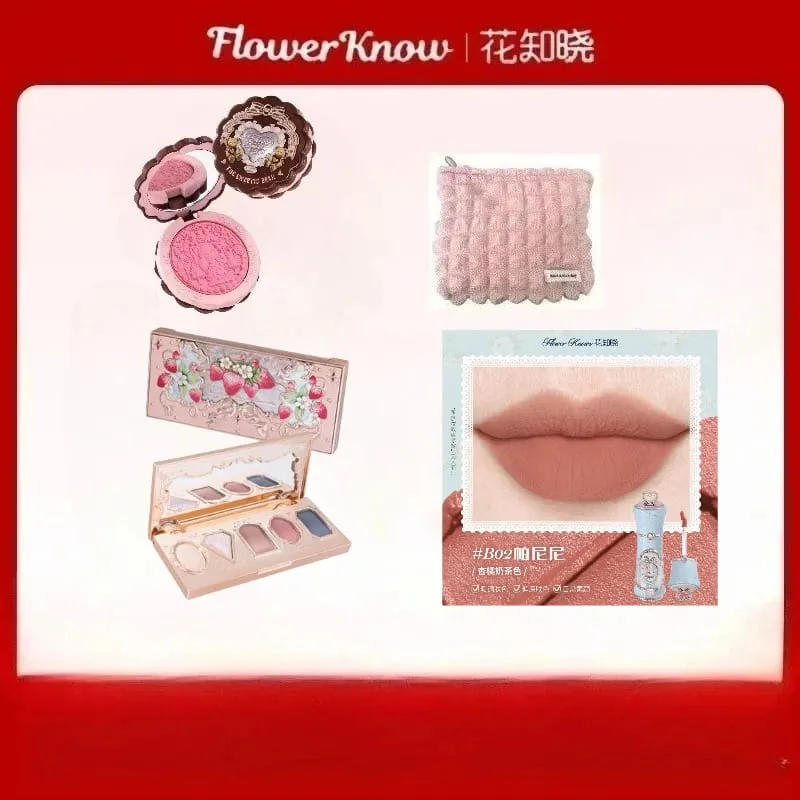 Flower Knows Makeup Set Gift Box Butterfly Cloud Shoulder Cosmetics Lipstick Lip Blush Eyeshadow Makeup Bag