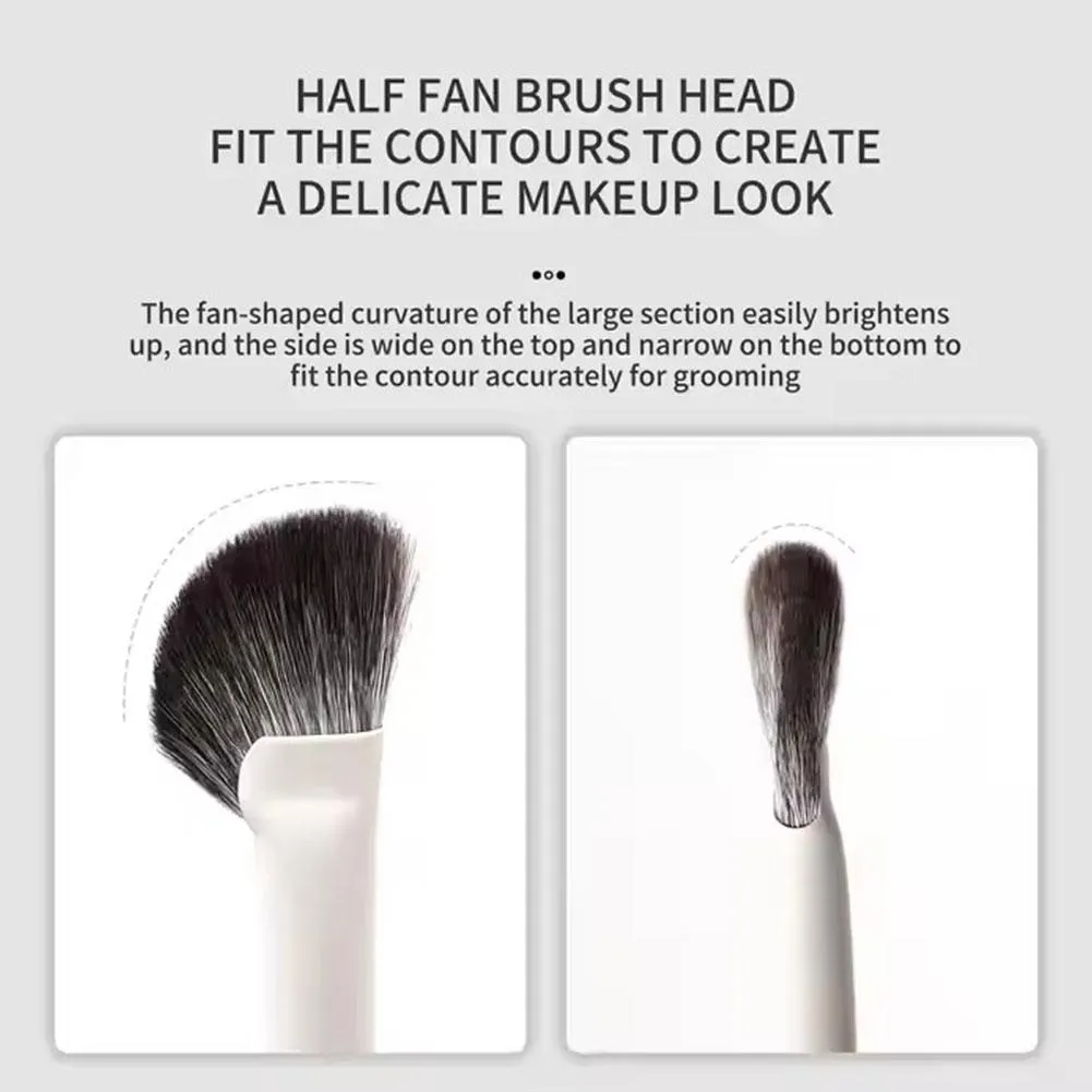 1Pcs Nose Contour Brush Professional Nose Shadow Brush Half Sector Contour Makeup Brush Natural Eyeshadow Smudge Makeup Brushes — image 4