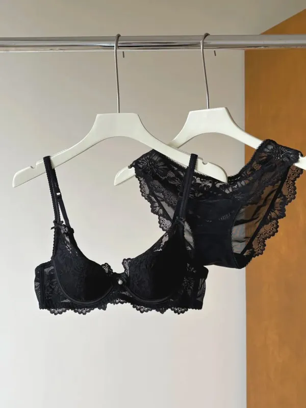 Reggiseno di pizzo francese viola ricamato con ferretto morbido minimizzatore busto grande ascensore anti-abbassamento raccolta supporto lingerie quotidiana set reggiseno 32-38