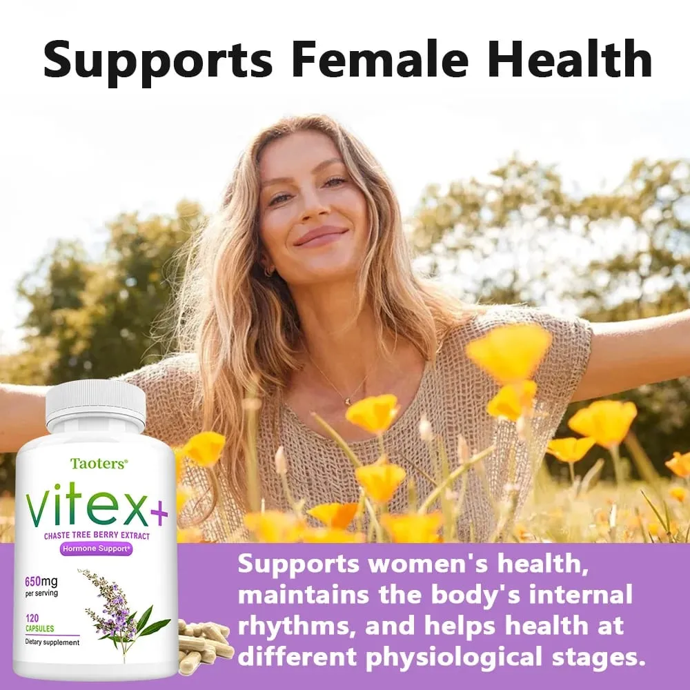 Vitex Berry Extract Complete Herbal Supplement for Women's Menopause Improves Skin Regulates Mood Promote Sleep Non-GMO — image 5