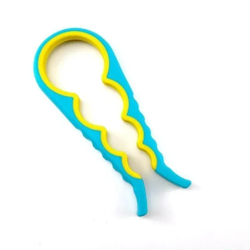 4 in 1 Multi-Function Non Slip Colorful Can Opener Tool Get Lids Off Easily Jar Opener Bottle Opener Jar Gripper for Weak Hands