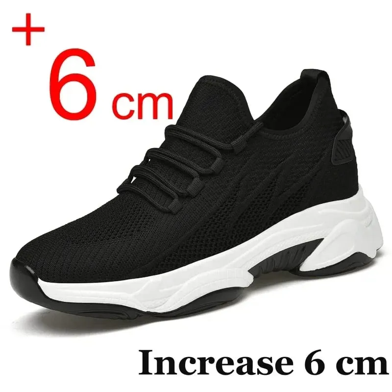 Increasing Men Sneakers Casual Heightening Shoes 8cm Height Increase Shoes for Summer Breathable 6cm Elevator