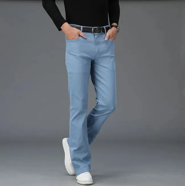 Smoke Gray Flared Jeans Of The 1980s Men High Waisted Wide Boot Cut Pants Wde Leg Denim Trousers — image 10