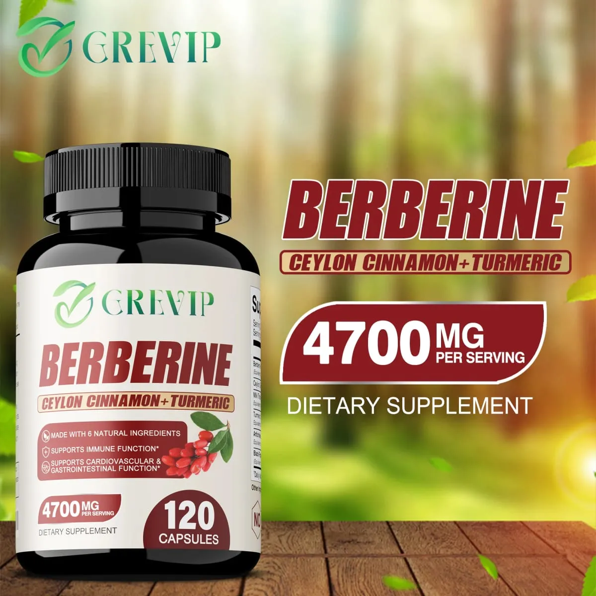 Berberine - Berberine for Weight Loss Supports Heart Health Immune System - Ceylon Cinnamon Milk Thistle Turmeric — image 1
