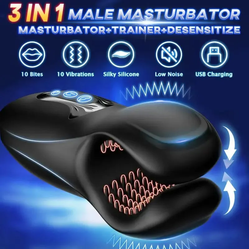 Male Sex Toys for Men Glans Exerciser Lasting Delay Endurance Vibrating Trainer Male Masturbator Vibrator Penis Massager Sex Toy — image 2