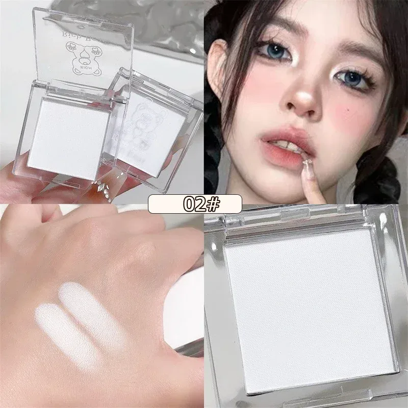 Matte Pure White Face Highlighter Palette Monochrome Pearly Jade Eyeshadow Highlighter Naturally Brightening Contouring Makeup