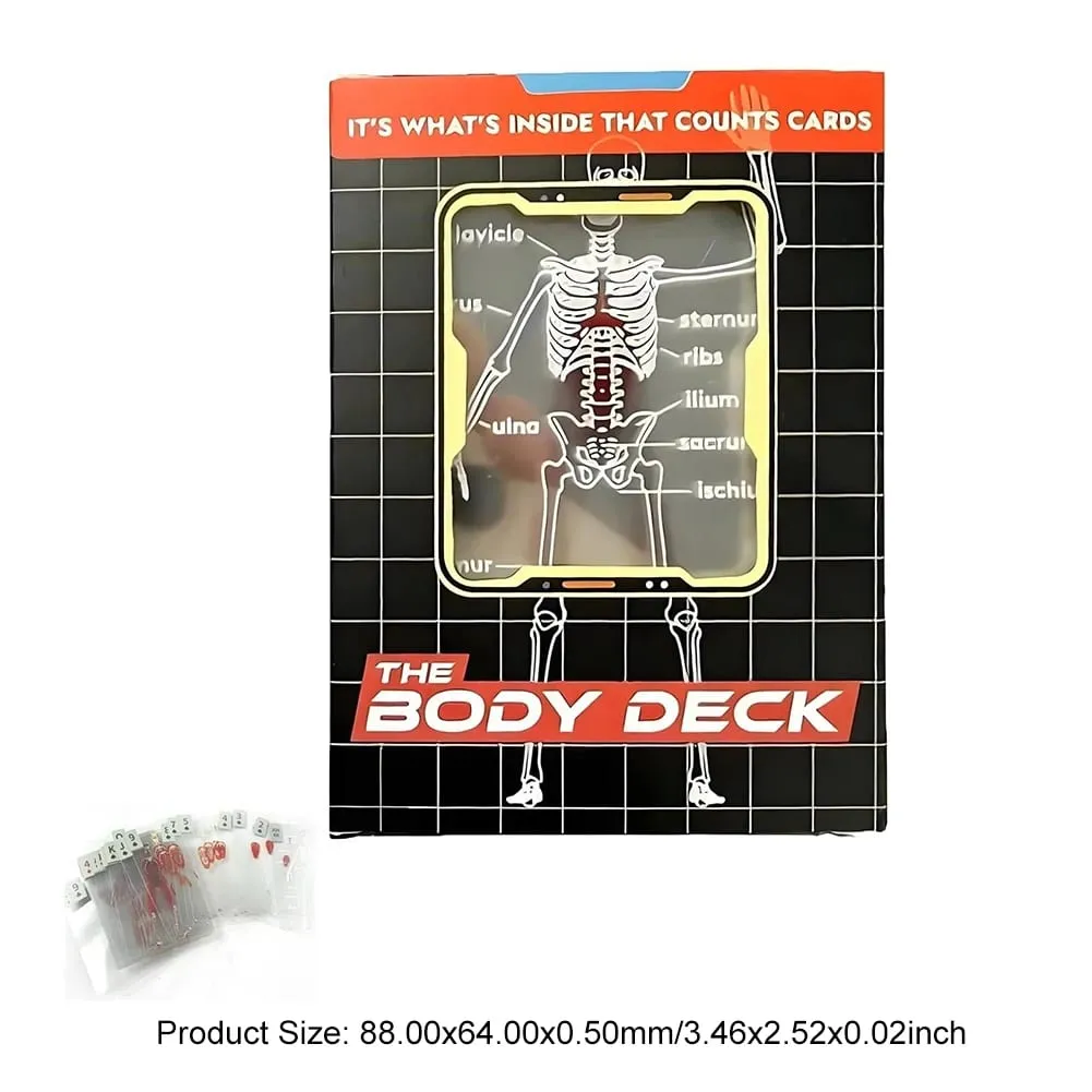 The Body Deck Cards Reusable Body Transparent Playing Cards Multi-Purpose Human Anatomy Playing Cards for Friend Gifts