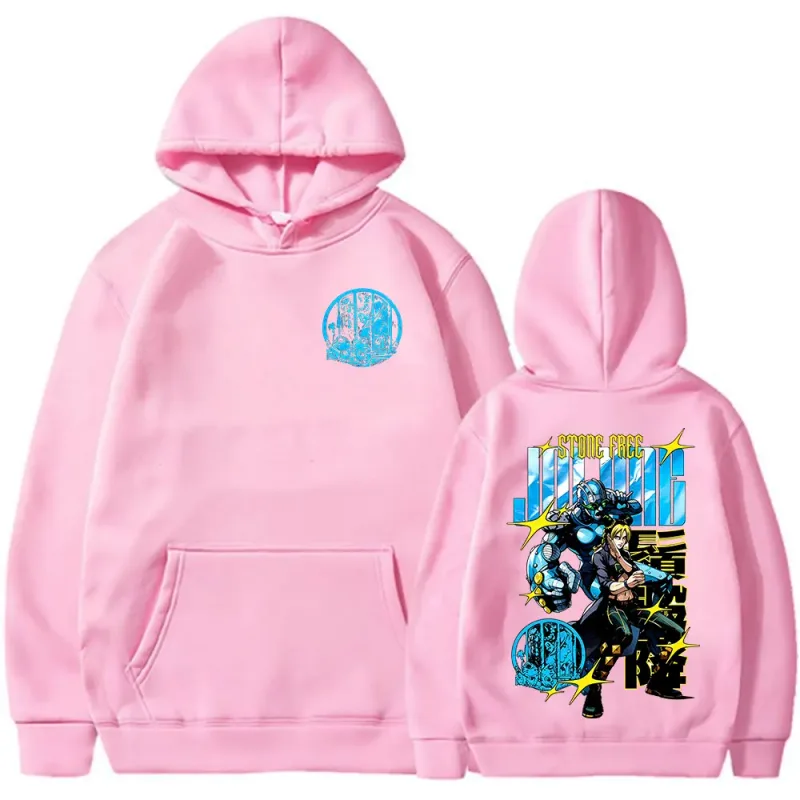 Anime Jojo Bizarre Adventure Stone Free Jolyne Cujoh Hoodies Men's Clothing Fashion Pullovers Long Sleeves Oversized Sweatshirts — image 5
