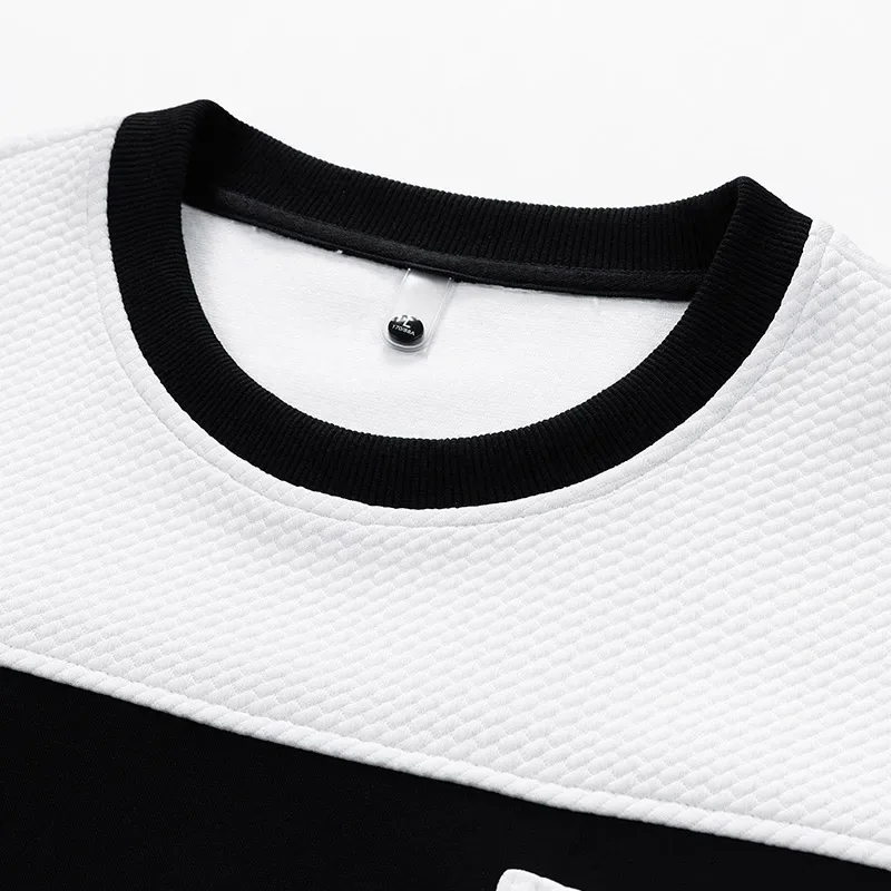 2024 Spring Men Stripe Sweatshirt Cotton Oversized Hoodies Men Long Sleeve O-Neck Pullovers Male Streetwear Fashion Tops 6Xl 8Xl