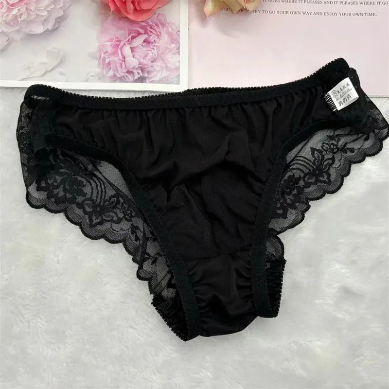 Herren Sissy-Höschen, Bikini-Slip, Dessous, Spitzenbesatz, Sissy-Unterwäsche, schwuler männlicher Crossdress-Unterhose, sexy Unterwäsche für Männer — image 11