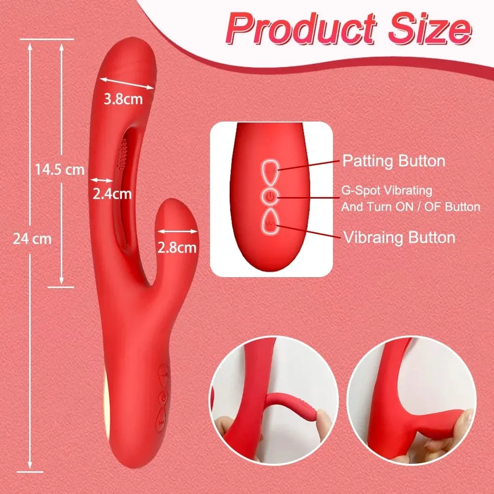 2023 Rabbit Tapping G-Spot Patting Vibrator for Women Clitoris Clit Stimulator Powerful 21 Modes Sex Toy Female Goods for Adults — image 5
