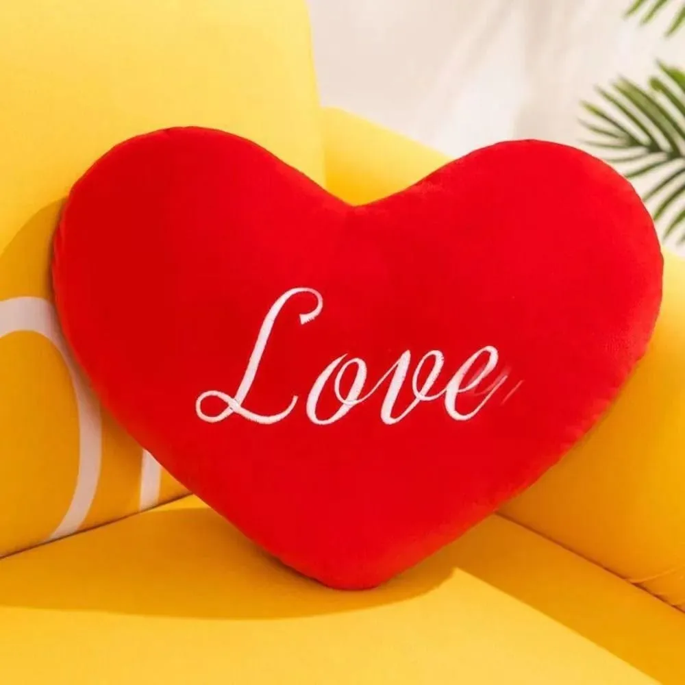 New Heart Shape Heart Plush Pillow Pink Color Valentines gift Soft Pillow Red Color Stuffed Pillow Home Decorative