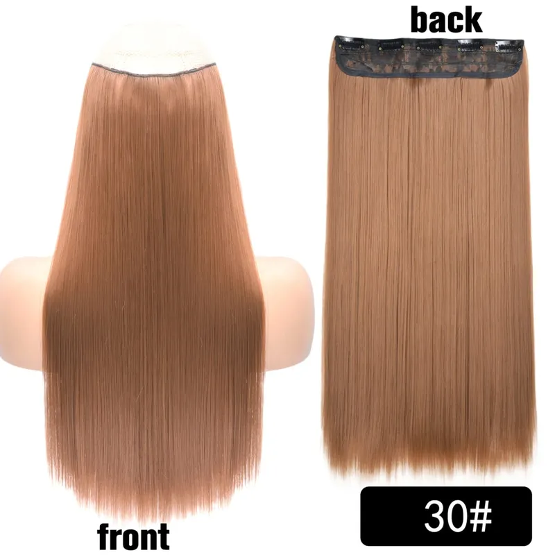 Long Straight Curly One Piece 5clips Clip-in Extensions 22Inch Heat Resistant Hairstyles Colour Mix Blonde Hair Piece For Women — image 74