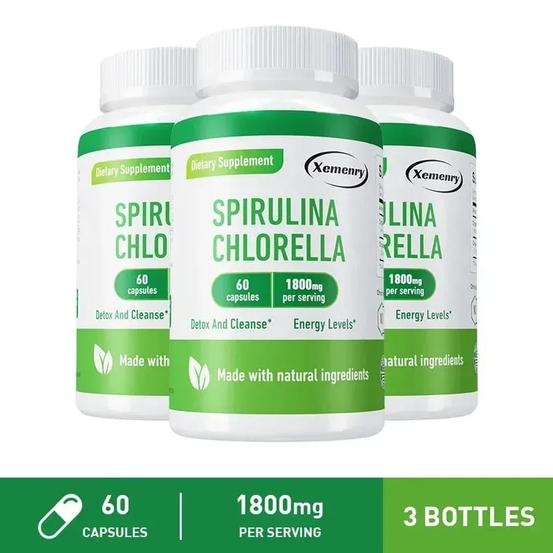 Spirulina Chlorella Kapsler - Understøtter hjerte-kar- og immunsystemets sundhed Kraftig antioxidant — image 11