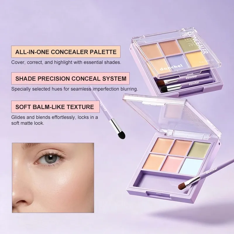 10Pcs Lip Balm Lipstick Concealer Palette Nudes Eyeshadow Palette Makeup Brushes Xmas Drawstring Bag Woman Makeup Christmas Gift — image 4